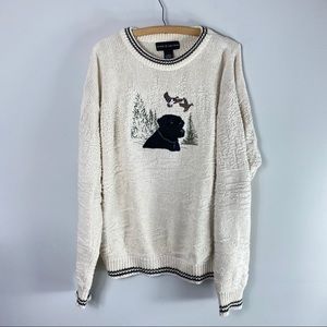 Vintage Black Lab Chunky Knit Sweater Oversized